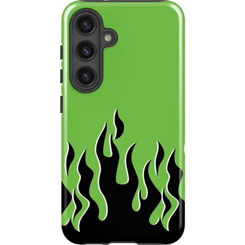 Green Flames Galaxy S25 Plus Impact Case